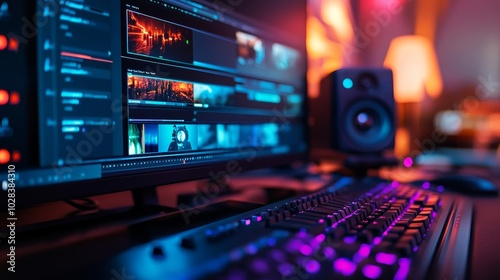 Video Editor Computer Software, Generative AI photo