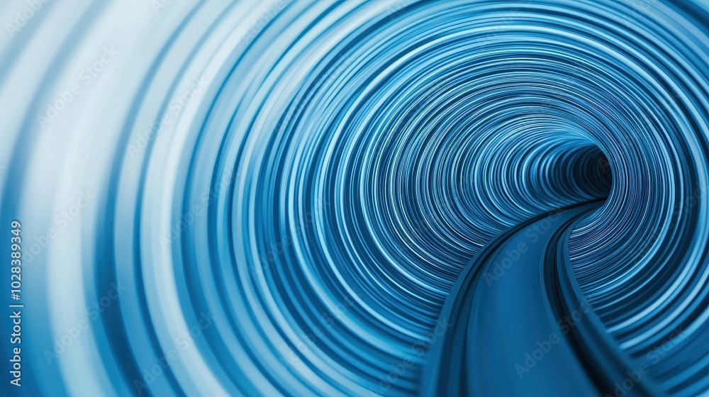 Obraz premium Abstract blue tunnel design, creating a sense of depth and motion.