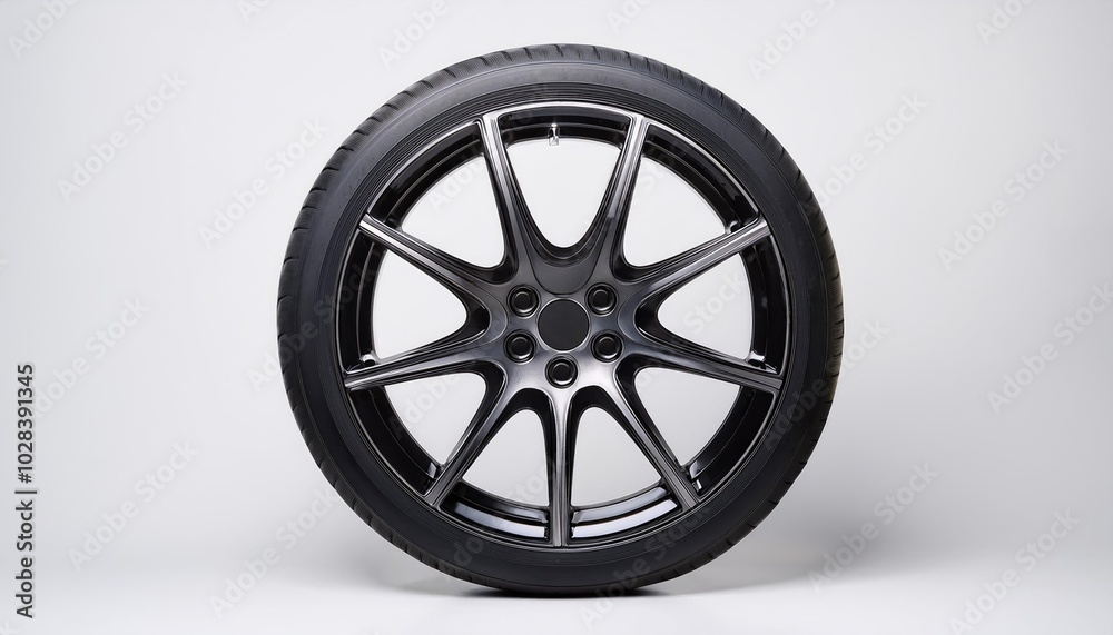 black car wheel isolated 