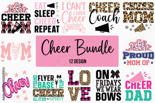 mom cheer svg bundle retro t shirt design