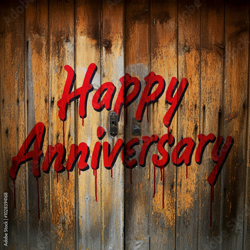 "Happy Anniversary" painted...