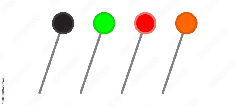 Pin with shadow isolated on white background. Vector Illustration. Pin with shadow isolated on white background. Vector Illustration.