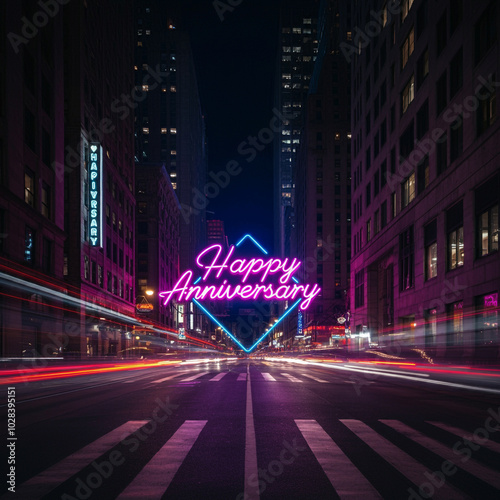 "Happy Anniversary" neon si...
