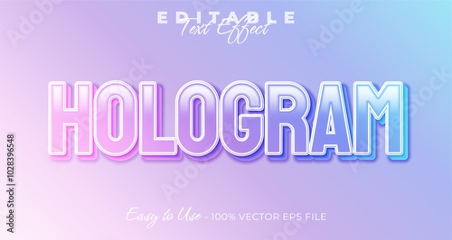 Hollogram typography stylish editable text effect