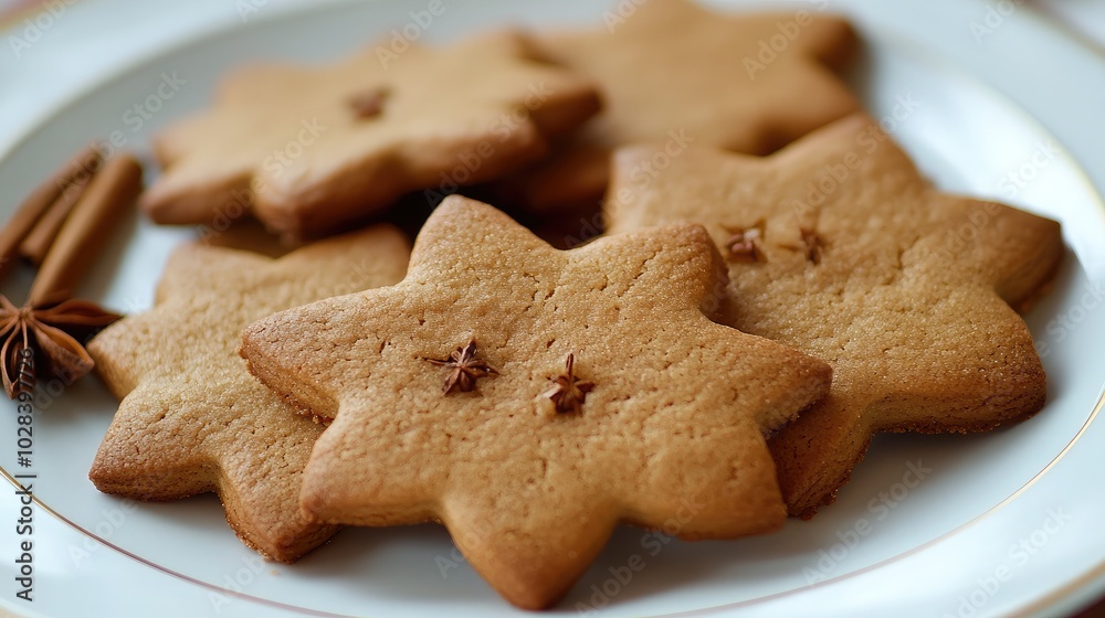 Gingerbread Cookies on a Elegant Plate Gingerbread Cookies on a Elegant Plate