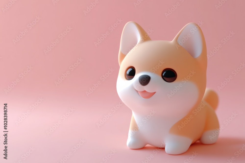 3D Tiny cute isometric little dog 3D Tiny cute isometric little dog