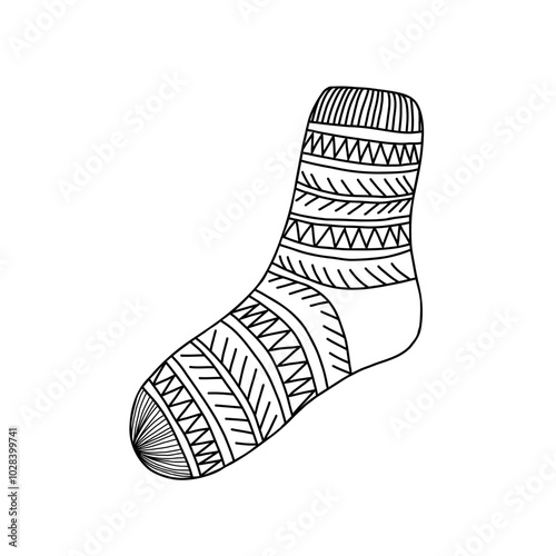 Coloring book for a sock with an interesting pattern