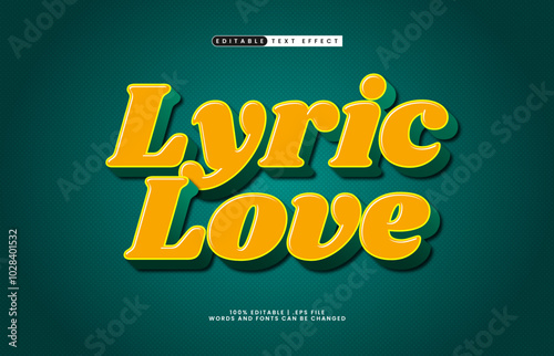 lyric love editable text effect with a music and sound text style