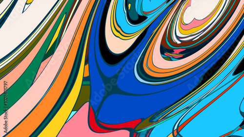 Colorful abstract psychedelic fluid background for music festival 