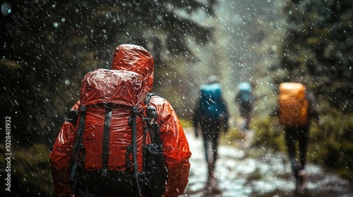 A close-up of a weather event disrupting outdoor activities, highlighting the unpredictability of nature