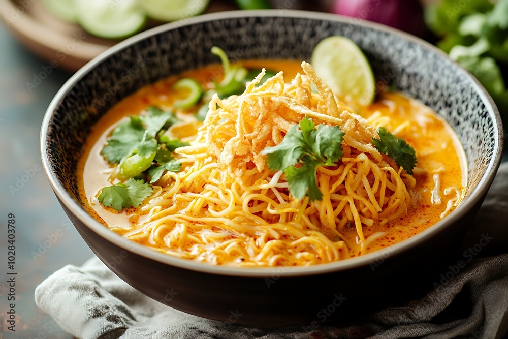 Khao Soi - Northern Thai Curry Noodle Soup. Khao Soi - Northern Thai Curry Noodle Soup.