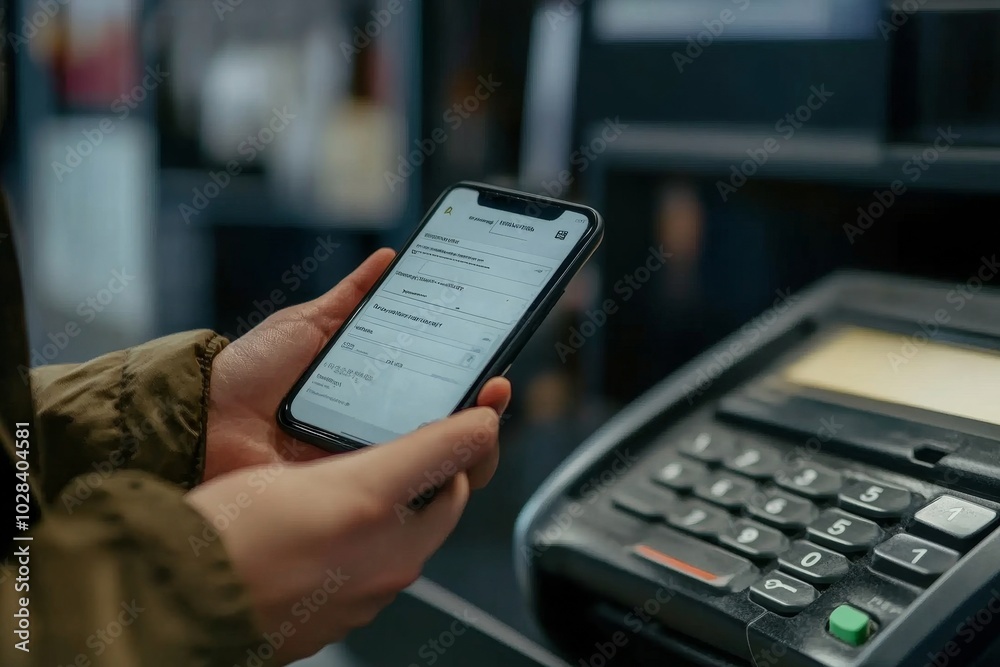 Obraz premium Remote Check Deposit Using Mobile Remote, Generative AI