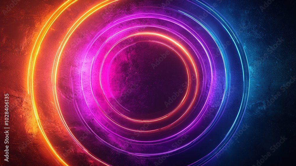 Abstract Neon Light Circles Abstract Neon Light Circles