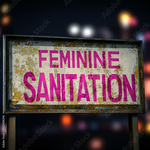 A neon-style signboard read...