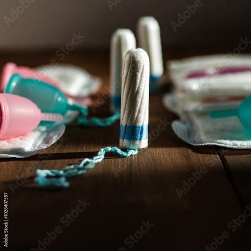 A close-up of tampons and m...