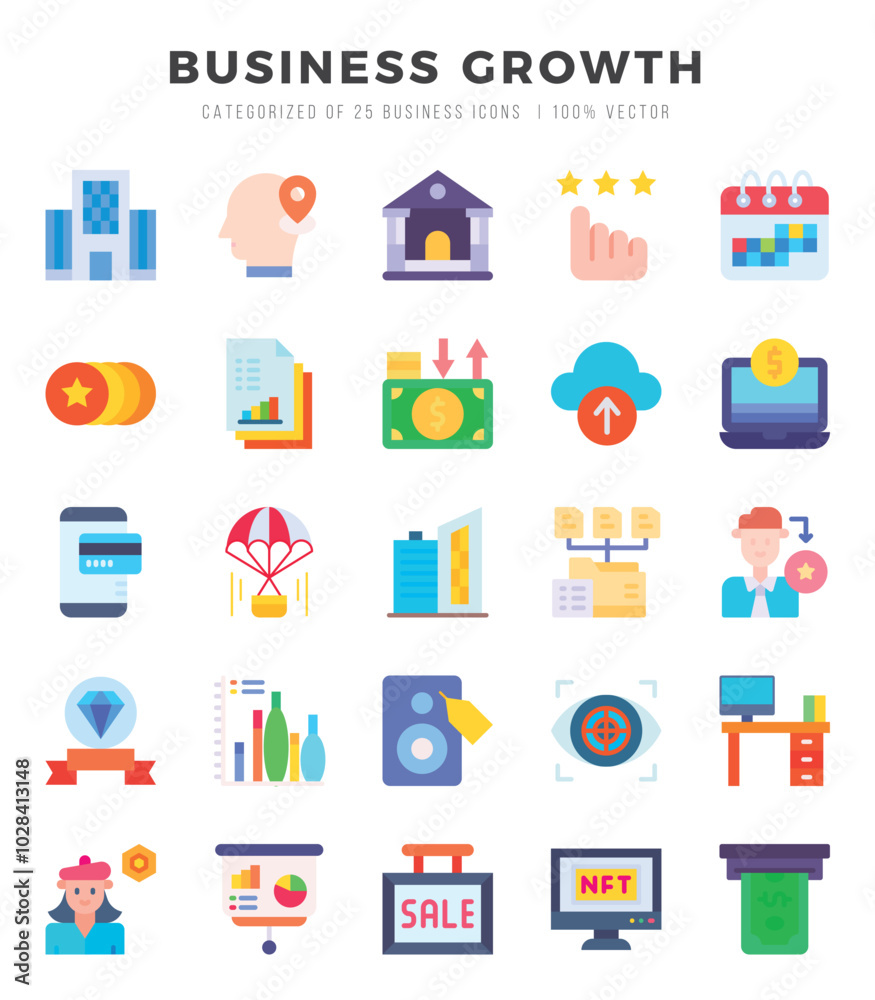 Business Growth Icon Pack 25 Vector Symbols for Web Design. Business Growth Icon Pack 25 Vector Symbols for Web Design.