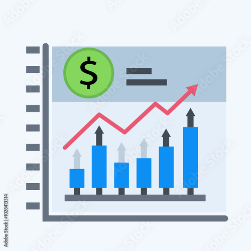 Stock Market icon vector art image.