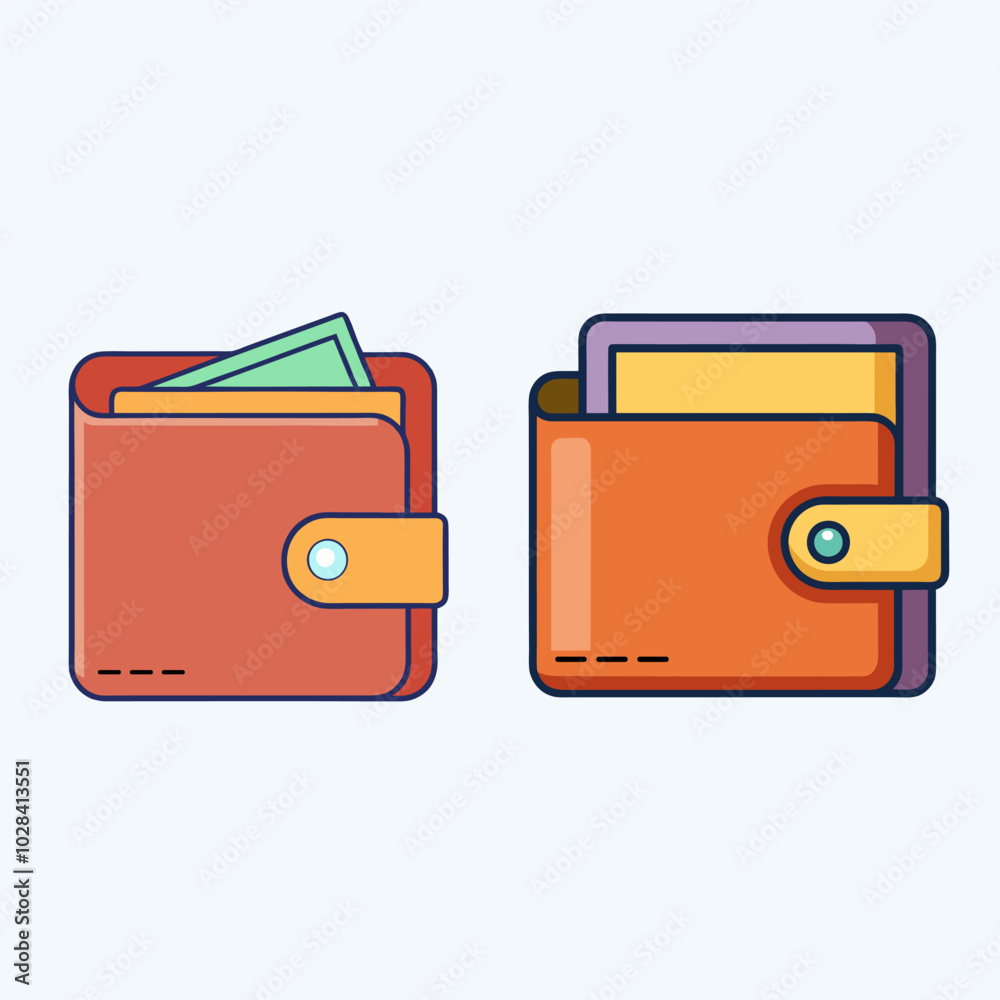 Wallet icon vector art image. Wallet icon vector art image.