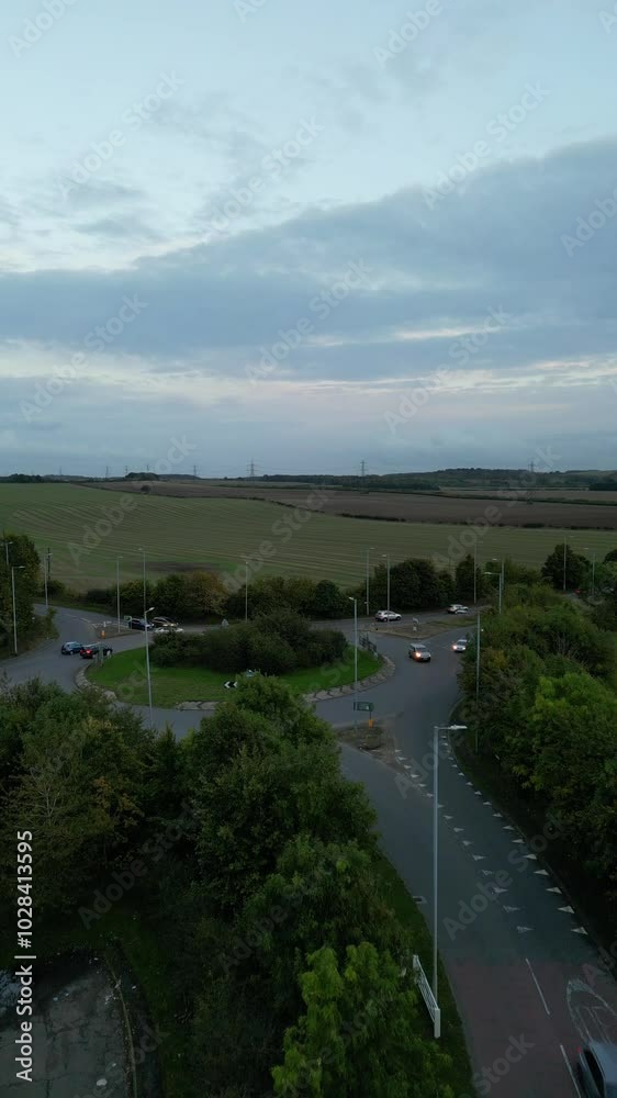 High Angle View of British Agricultural Farms at Streatley Village and Countryside Landscape of Bedfordshire, England Great Britain of UK. Footage Was Captured with Drone's Camera on October 7th, 2024 High Angle View of British Agricultural Farms at Streatley Village and Countryside Landscape of Bedfordshire, England Great Britain of UK. Footage Was Captured with Drone's Camera on October 7th, 2024