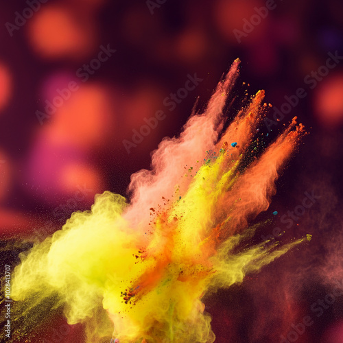 Close-up of colorful powder...