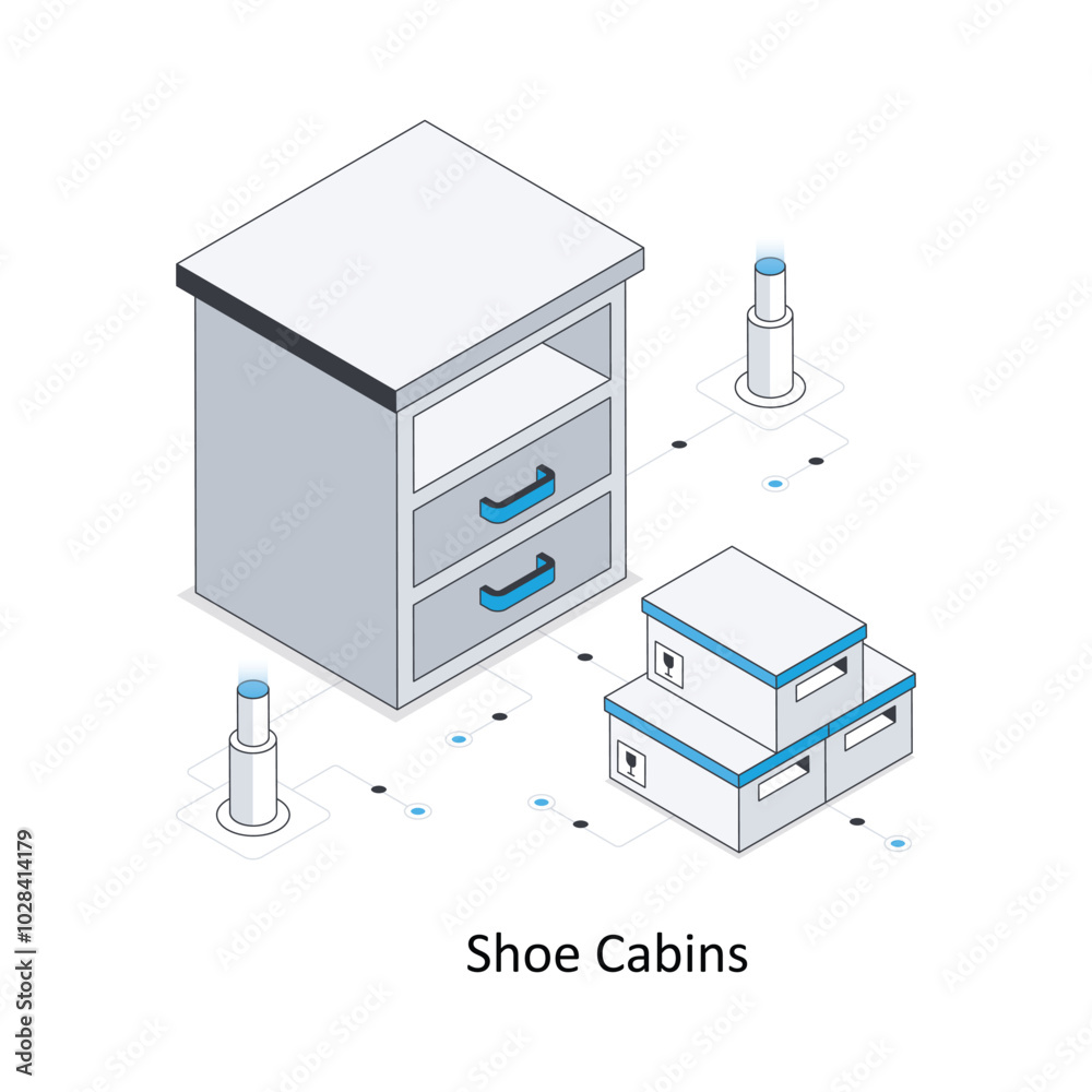 Shoe Cabins Isometric stock illustration. EPS File stock illustration Shoe Cabins Isometric stock illustration. EPS File stock illustration