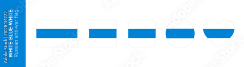 White-blue-white flag. Russian anti-war flag