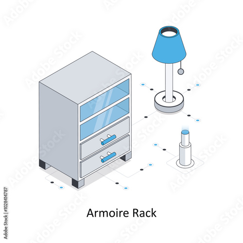 Armoire Rack Isometric stock illustration. EPS File stock illustration
