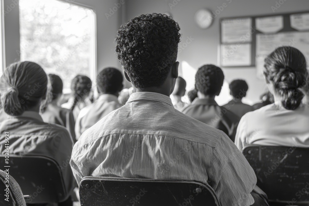 Fototapeta premium A classroom where students learn about voting rights, Generative AI