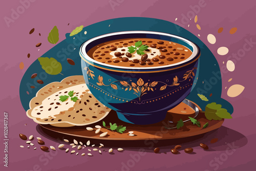 Dal Makhani is a popular North Indian dish where whole black lentils  red kidney beans are slow cooked with spices butter  cream