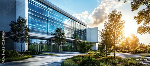 Outside view of a contemporary medical building with a modern design.