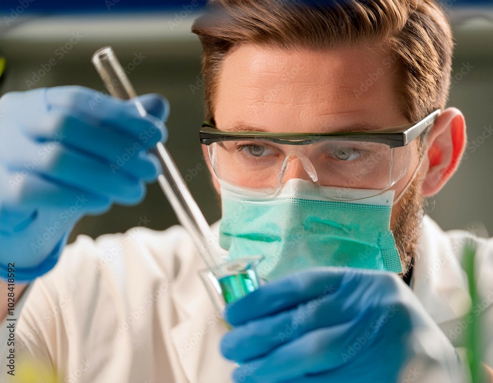 Scientist working in a laboratory, highlighting research, experimentation, and scientific discovery. Scientist working in a laboratory, highlighting research, experimentation, and scientific discovery.