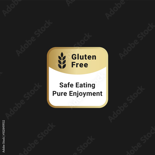 gluten free label or sign vector for product. Simple design of gluten free label or seals for healthy diet products. Best Gluten free sign or stamp for diet support products.