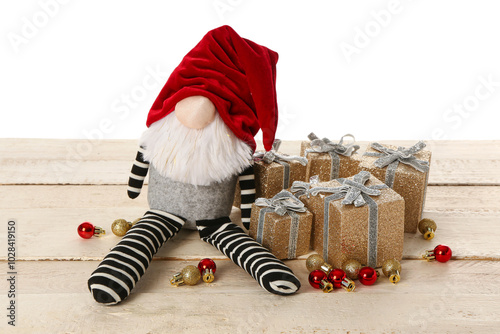 Christmas gnome with gift b...