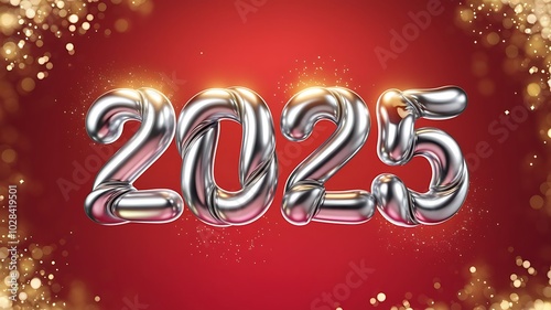 New year 2025 wishes celebration background, Luxury new year 2025 text 