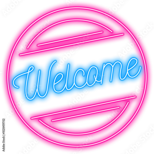 neon welcome sign
