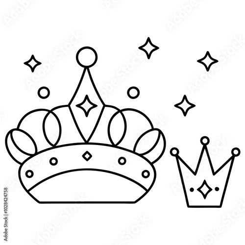 Crown, Diamond, Tiara, Rhinestone - Royal Queen & King Gold Accessories