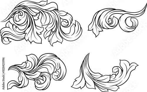 Filigree coat of arms floral heraldic heraldry pattern design elements