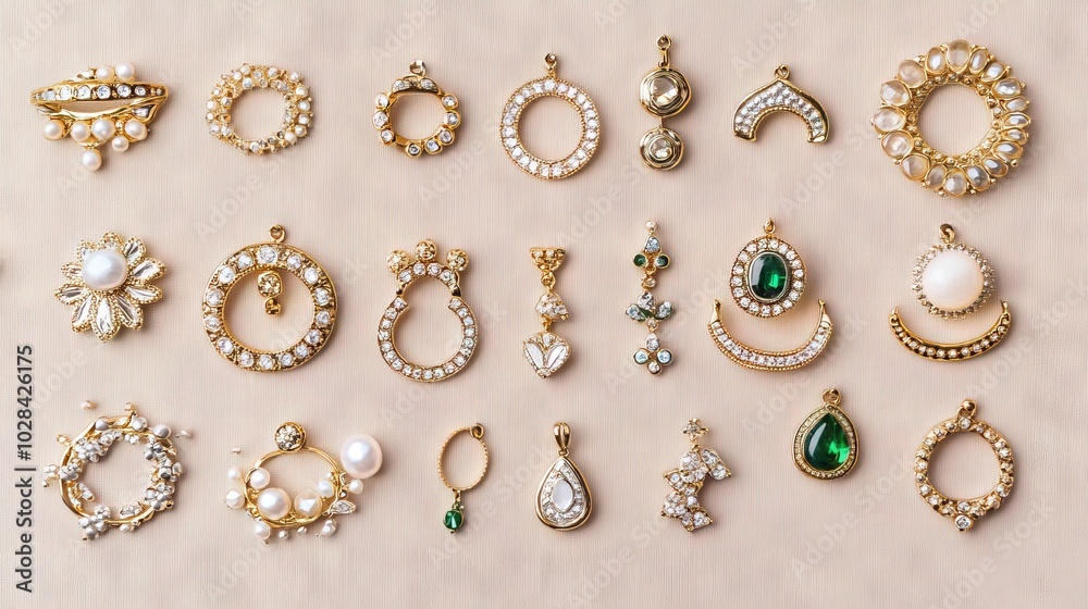 Elegant Collection of Gold and Gemstone Jewelry Pieces Elegant Collection of Gold and Gemstone Jewelry Pieces