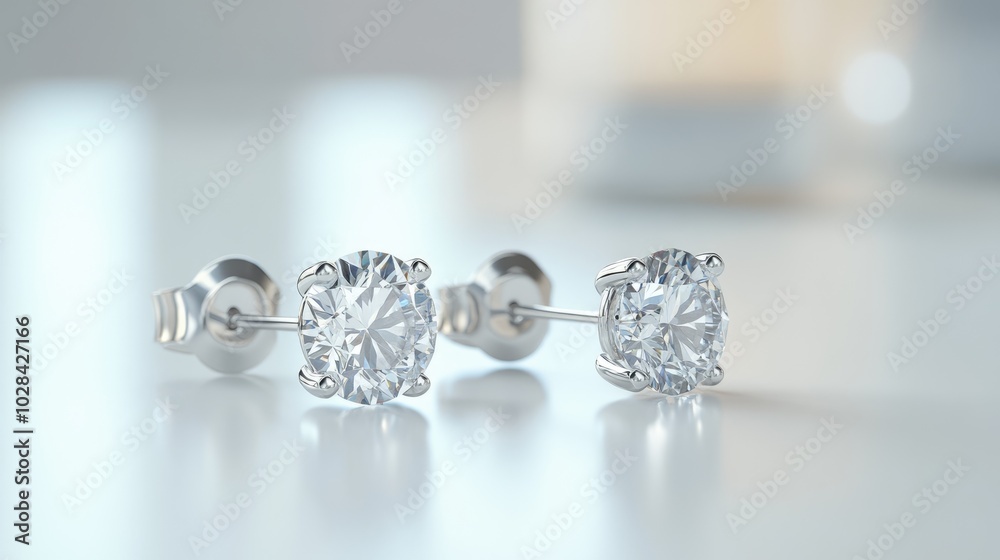 Elegant Silver Earrings with Sparkling Gemstones Elegant Silver Earrings with Sparkling Gemstones