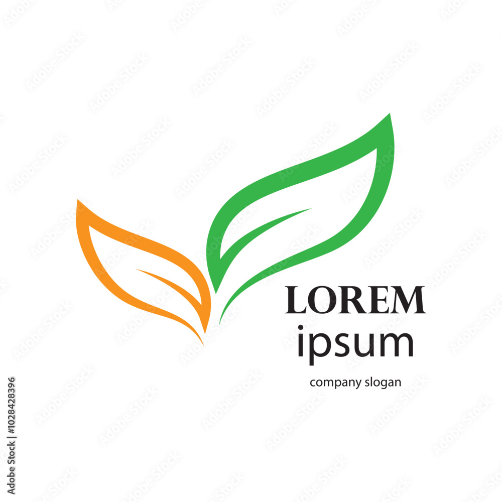 Fototapeta premium fresh leaf logo design for natural life