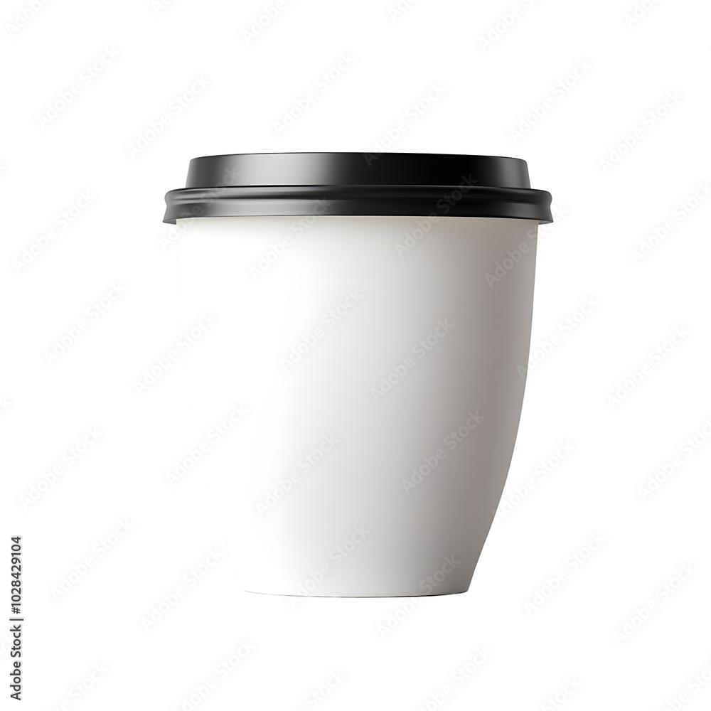 White coffee cup mockup isolated on transparency background, PNG
