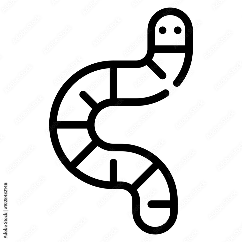 Cartoon Style Cute Worm Illustration Cartoon Style Cute Worm Illustration