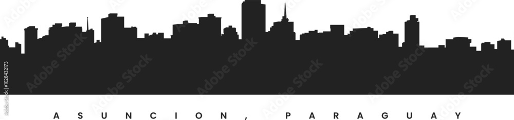 Asuncion city skyline silhouette illustration Asuncion city skyline silhouette illustration