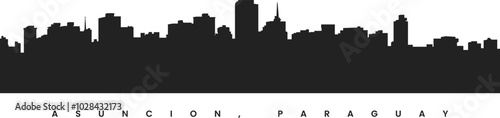 Asuncion city skyline silhouette illustration