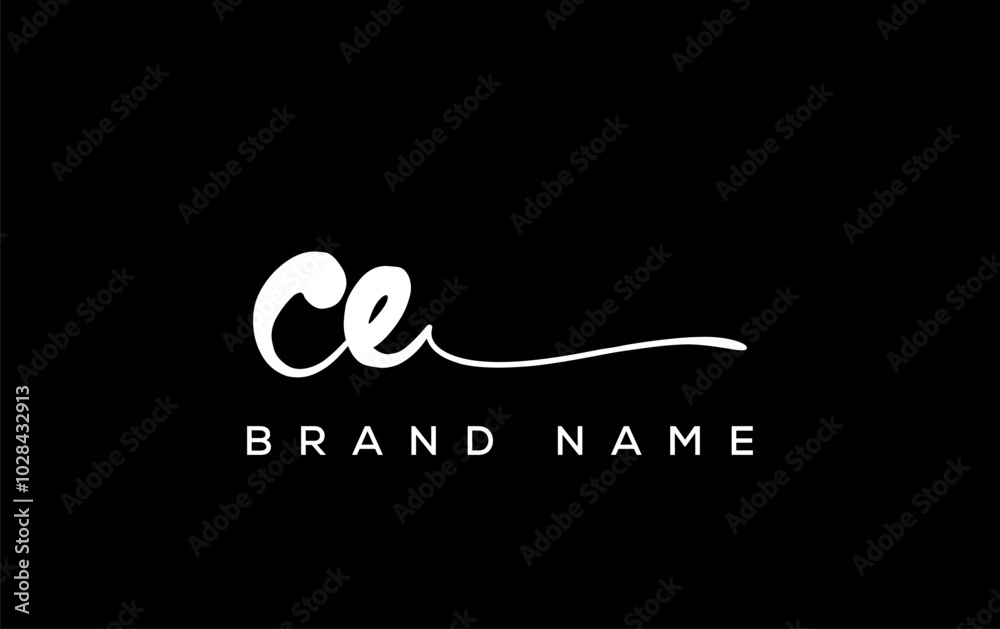CE letter beauty handwriting vector logo. CE letter beauty handwriting vector logo.