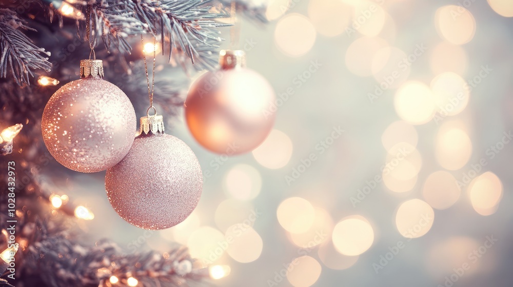 Elegant Christmas Ornaments on a Tree Elegant Christmas Ornaments on a Tree
