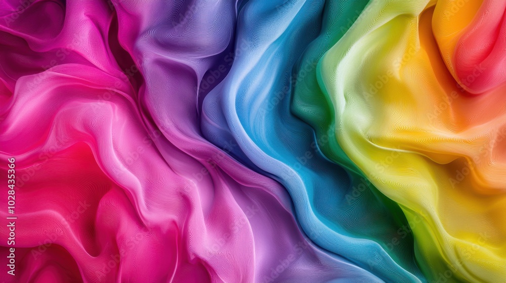 Fototapeta premium Rainbow of Moods: A flowing abstract river of colors, where each section of the river represents a different level of positivity and happiness