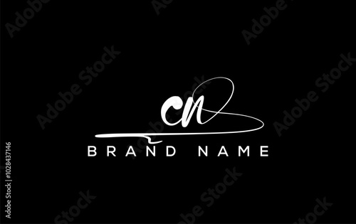 CN letter beauty handwriting vector logo.