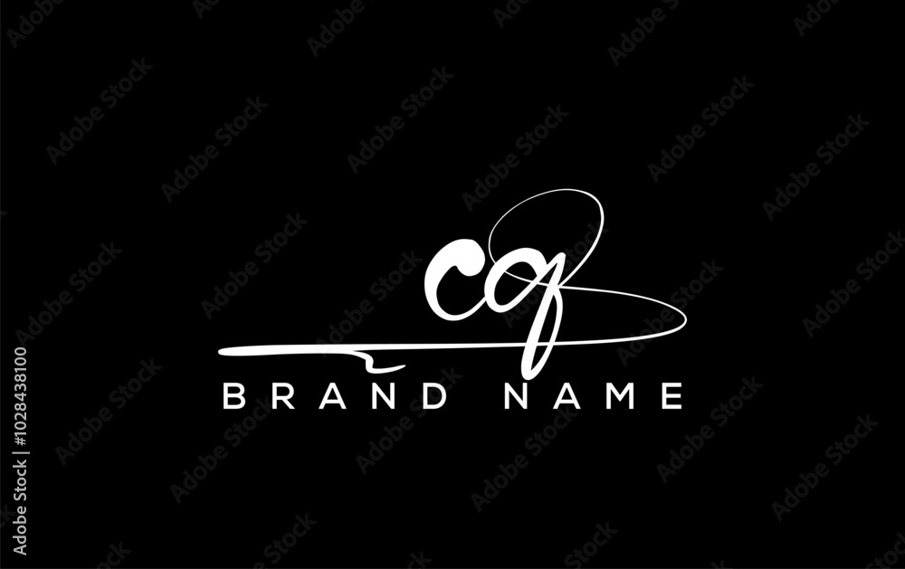 CQ letter beauty handwriting vector logo. CQ letter beauty handwriting vector logo.