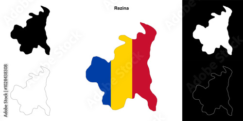 Rezina blank outline map set